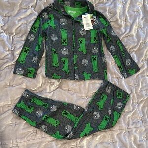 Kids Green and Gray Pajama Set